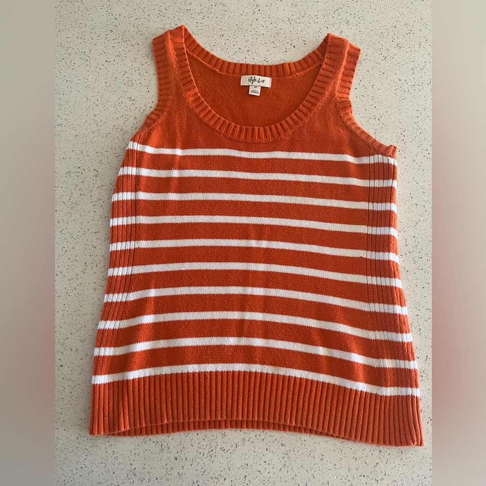 Style & Co. Vibrant Orange Knit Sweater